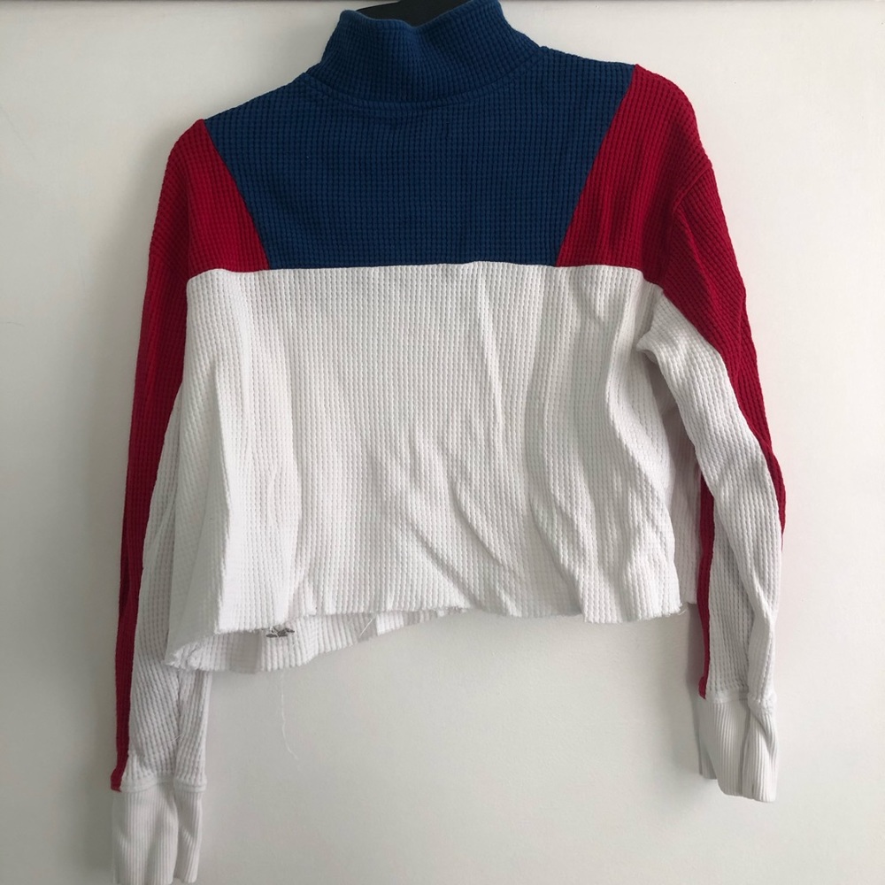NEW HOLLISTER waffle circle ring quarter zip - Picture 3 of 3